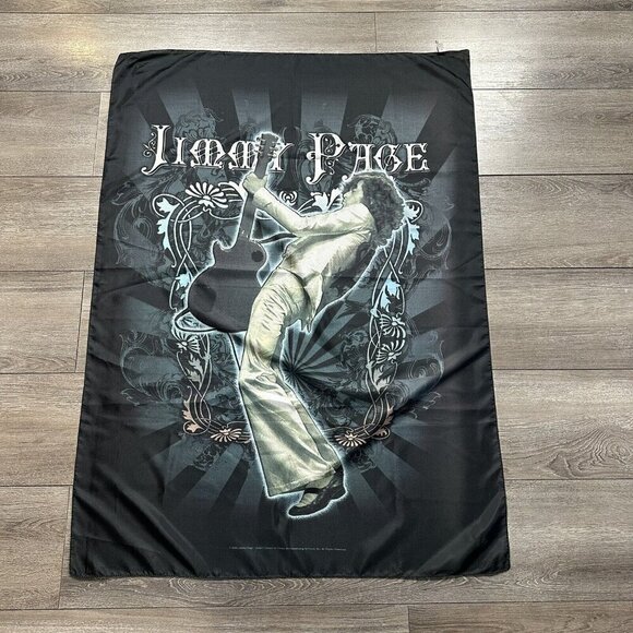 Jimmy Page Rock Music Tapestry Flag Wall Banner 31X40 2009 Y2K - Picture 1 of 2